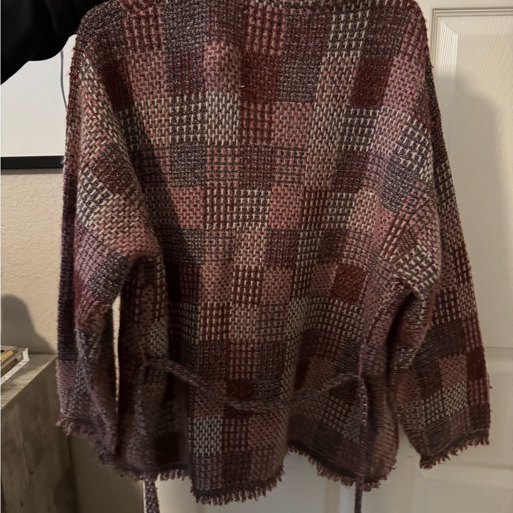 Zara Plaid Belted Jacket